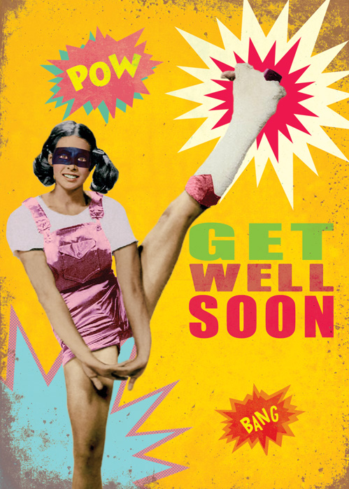 ZAP06 - Get Well Soon Superhero Greeting Card by Max Hernn